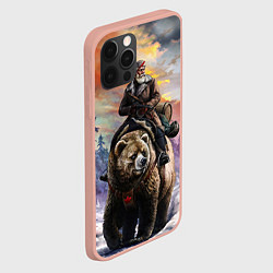 Чехол для iPhone 12 Pro Max Красноармеец на медведе, цвет: 3D-светло-розовый — фото 2
