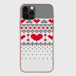 Чехол iPhone 12 Pro Max Узор с сердечками