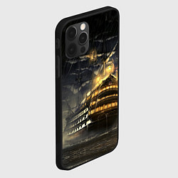 Чехол для iPhone 12 Pro Max Боевой парусник в суровую погоду, цвет: 3D-черный — фото 2