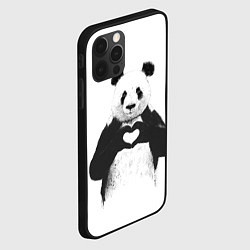 Чехол для iPhone 12 Pro Max Panda Love, цвет: 3D-черный — фото 2