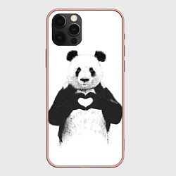Чехол для iPhone 12 Pro Max Panda Love, цвет: 3D-светло-розовый