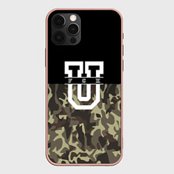 Чехол для iPhone 12 Pro Max FCK U: Camo, цвет: 3D-светло-розовый