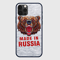 Чехол для iPhone 12 Pro Max Bear: Made in Russia, цвет: 3D-черный