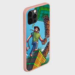 Чехол для iPhone 12 Pro Max Minecraft Woodcutter, цвет: 3D-светло-розовый — фото 2