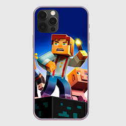 Чехол для iPhone 12 Pro Max Minecraft, цвет: 3D-серый