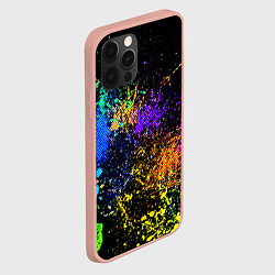 Чехол для iPhone 12 Pro Max Брызги красок, цвет: 3D-светло-розовый — фото 2