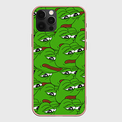 Чехол для iPhone 12 Pro Max Sad frogs, цвет: 3D-светло-розовый