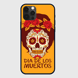 Чехол для iPhone 12 Pro Max Мексиканский череп, цвет: 3D-черный