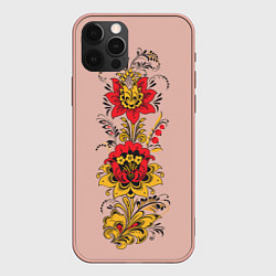 Чехол iPhone 12 Pro Max Хохлома: цветы