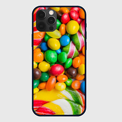 Чехол для iPhone 12 Pro Сладкие конфетки, цвет: 3D-черный