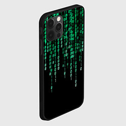 Чехол для iPhone 12 Pro Цифровой поток из матрицы, цвет: 3D-черный — фото 2
