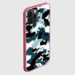 Чехол для iPhone 12 Pro Камуфляж зимний: пятна, цвет: 3D-малиновый — фото 2