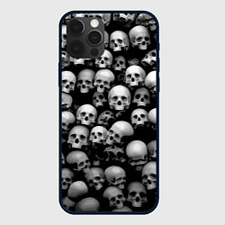 Чехол iPhone 12 Pro Черепа на черном