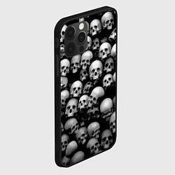 Чехол для iPhone 12 Pro Черепа на черном, цвет: 3D-черный — фото 2