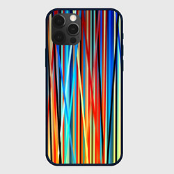 Чехол для iPhone 12 Pro Colored stripes, цвет: 3D-черный