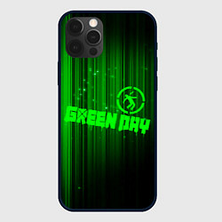 Чехол для iPhone 12 Pro Green Day лучи, цвет: 3D-черный