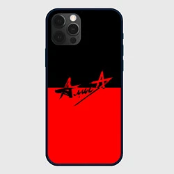Чехол iPhone 12 Pro АлисА: Черный & Красный