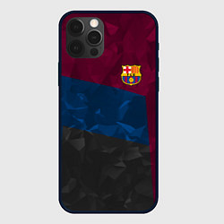 Чехол iPhone 12 Pro FC Barcelona: Dark polygons