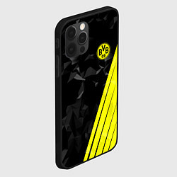 Чехол для iPhone 12 Pro FC Borussia Dortmund: Abstract, цвет: 3D-черный — фото 2