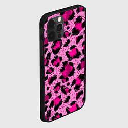 Чехол для iPhone 12 Pro Розовый леопард, цвет: 3D-черный — фото 2