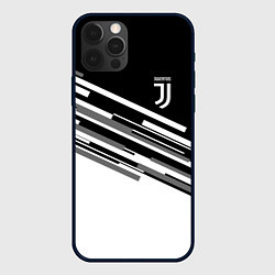 Чехол для iPhone 12 Pro FC Juventus: B&W Line, цвет: 3D-черный