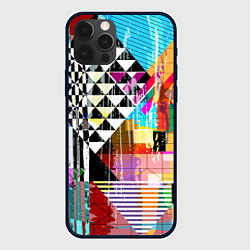 Чехол для iPhone 12 Pro RGB Geometry, цвет: 3D-черный