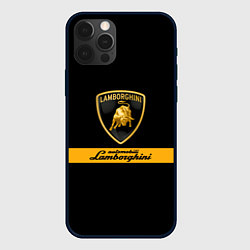 Чехол для iPhone 12 Pro Lamborghini Automobili, цвет: 3D-черный