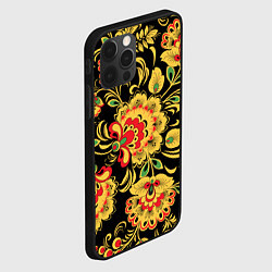 Чехол для iPhone 12 Pro Желтая хохлома, цвет: 3D-черный — фото 2