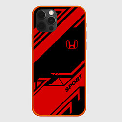 Чехол для iPhone 12 Pro Honda: Techno Sport, цвет: 3D-красный