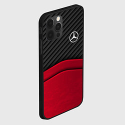 Чехол для iPhone 12 Pro Mercedes Benz: Red Carbon, цвет: 3D-черный — фото 2