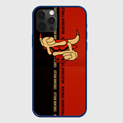 Чехол для iPhone 12 Pro NBA. Chicago Bulls, цвет: 3D-тёмно-синий