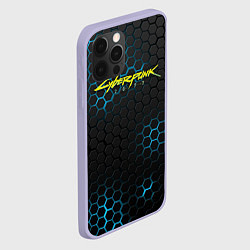 Чехол для iPhone 12 Pro Cyberpunk 2077: Blue Carbon, цвет: 3D-светло-сиреневый — фото 2