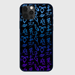 Чехол для iPhone 12 Pro Blue Runes, цвет: 3D-черный