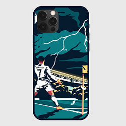 Чехол для iPhone 12 Pro Ronaldo lightning, цвет: 3D-черный