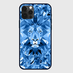 Чехол для iPhone 12 Pro Сине-бело-голубой лев, цвет: 3D-черный