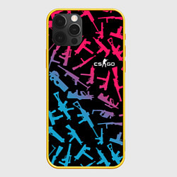 Чехол для iPhone 12 Pro CS:GO Neon Weapons, цвет: 3D-желтый