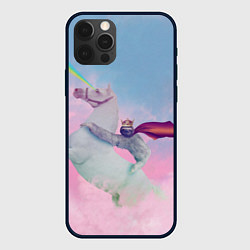 Чехол для iPhone 12 Pro Ленивец король на единороге, цвет: 3D-черный