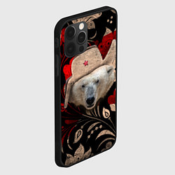 Чехол для iPhone 12 Pro Медведь в ушанке, цвет: 3D-черный — фото 2