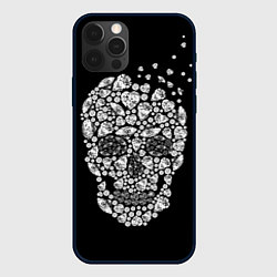 Чехол для iPhone 12 Pro Diamond Skull, цвет: 3D-черный