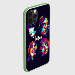 Чехол для iPhone 12 Pro The Beatles: Art Faces, цвет: 3D-салатовый — фото 2