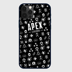 Чехол для iPhone 12 Pro Apex Legends: Black Pattern, цвет: 3D-черный
