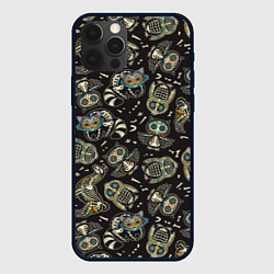 Чехол для iPhone 12 Pro День мертвых - звери и птицы, цвет: 3D-черный