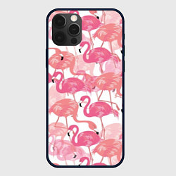 Чехол для iPhone 12 Pro Рай фламинго, цвет: 3D-черный