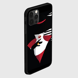 Чехол для iPhone 12 Pro Женщина в шляпе поп-арт, цвет: 3D-черный — фото 2