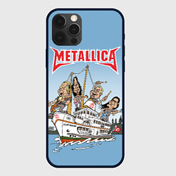 Чехол для iPhone 12 Pro Metallica - музыканты на карабле, цвет: 3D-черный