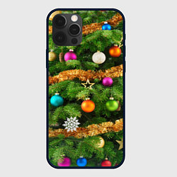 Чехол для iPhone 12 Pro Живая новогодняя ёлка, цвет: 3D-черный