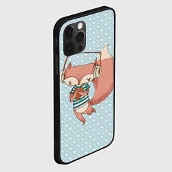 Чехол для iPhone 12 Pro Милая лисичка в наушниках, цвет: 3D-черный — фото 2