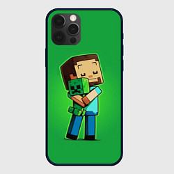 Чехол для iPhone 12 Pro MINECRAFT, цвет: 3D-черный