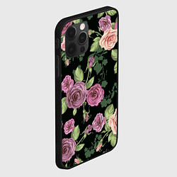 Чехол для iPhone 12 Pro Кусты роз, цвет: 3D-черный — фото 2