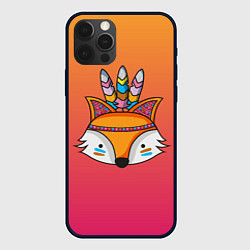 Чехол для iPhone 12 Pro Лиса Индеец, цвет: 3D-черный